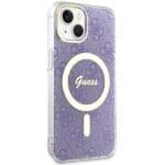 Guess GUHMP14SH4STU Purple Hardcase 4G MagSafe Kryt iPhone 14