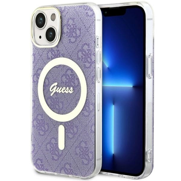 Guess GUHMP14SH4STU Purple Hardcase 4G MagSafe Kryt iPhone 14