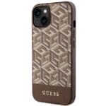 Guess GUHMP14SHGCFSEW Brown Hardcase GCube Stripes MagSafe Kryt iPhone 14