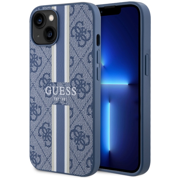 Guess GUHMP14SP4RPSB Blue Hardcase 4G Printed Stripes MagSafe Kryt iPhone 14