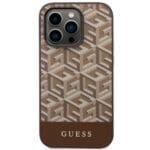 Guess GUHMP14XHGCFSEW Brown Hardcase GCube Stripes MagSafe Kryt iPhone 14 Pro Max