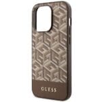 Guess GUHMP14XHGCFSEW Brown Hardcase GCube Stripes MagSafe Kryt iPhone 14 Pro Max