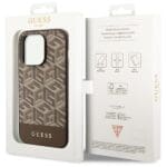 Guess GUHMP14XHGCFSEW Brown Hardcase GCube Stripes MagSafe Kryt iPhone 14 Pro Max