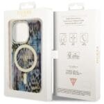 Guess GUHMP14XHLEOPWB Blue Hardcase Leopard MagSafe Kryt iPhone 14 Pro Max