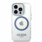 Guess GUHMP14XHTRMB Blue Metal Outline Magsafe Kryt iPhone 14 Pro Max