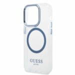 Guess GUHMP14XHTRMB Blue Metal Outline Magsafe Kryt iPhone 14 Pro Max