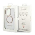 Guess GUHMP14XHTRMD Gold Metal Outline Magsafe Kryt iPhone 14 Pro Max