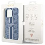 Guess GUHMP14XP4RPSB Blue Hardcase 4G Printed Stripes MagSafe Kryt iPhone 14 Pro Max