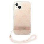 Guess GUOHCP14MH4STP Pink 4G Print Strap Kryt iPhone 14 Plus