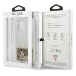 Guess GUOHCP14XGLHFLGO Gold Glitter Charms Kryt iPhone 14 Pro Max