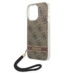 Guess GUOHCP14XH4STW Brown 4G Print Strap Kryt iPhone 14 Pro Max