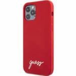 Guess Handscript Liquid Silicone Red Kryt iPhone 12/12 Pro