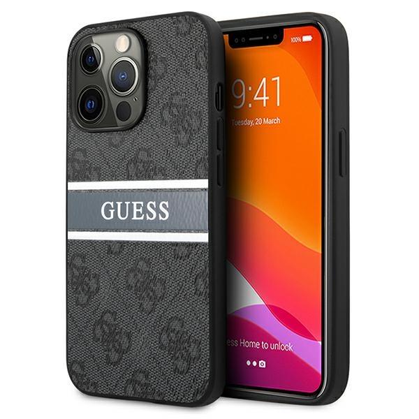 Guess GUHCP13X4GDGR Stripe Gray Kryt iPhone 13 Pro Max