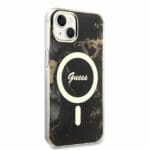 Guess Marble IML MagSafe Black Kryt iPhone 13