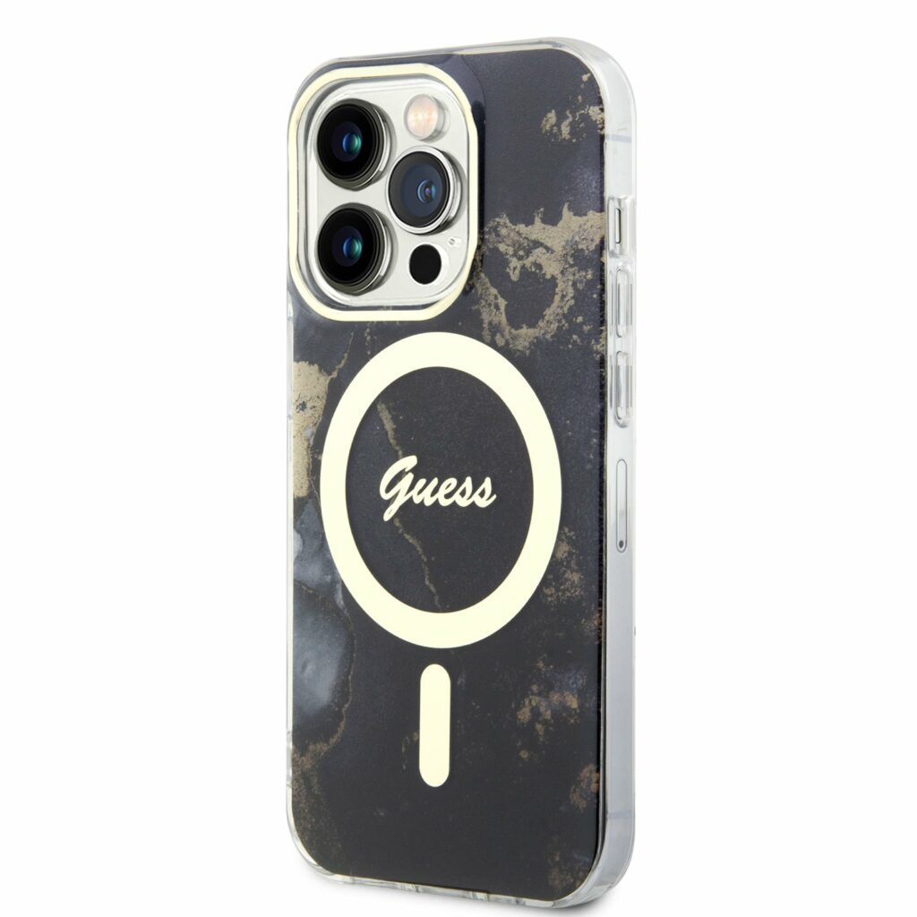 Guess Marble IML MagSafe Black Kryt iPhone 13 Pro