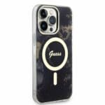 Guess Marble IML MagSafe Black Kryt iPhone 13 Pro Max