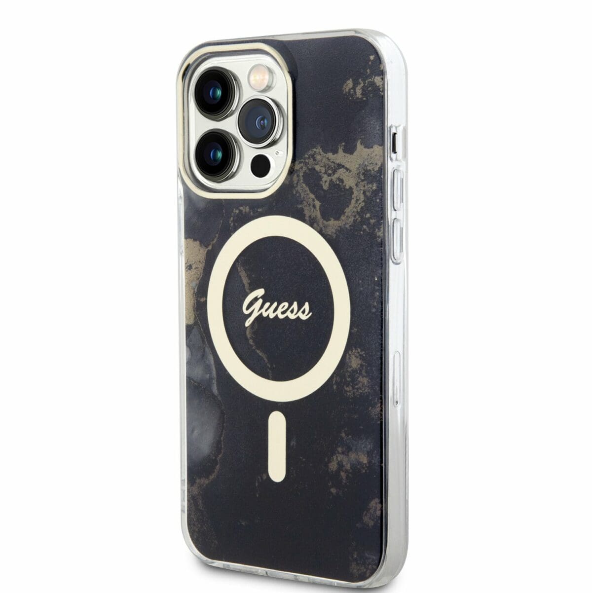 Guess Marble IML MagSafe Black Kryt iPhone 13 Pro Max
