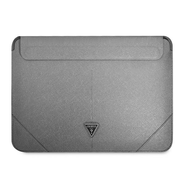 Guess Notebook Sleeve GUCS16PSATLG 16" Silver Saffiano Triangle Logo