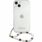 Guess PC Script and White Pearls Transparent Kryt iPhone 13 Mini