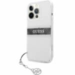 Guess PC/TPU 4G Grey Stripe Transparent Kryt iPhone 13 Pro