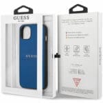 Guess PU Leather Saffiano Blue Kryt iPhone 13