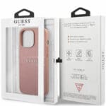Guess PU Leather Saffiano Pink Kryt iPhone 13 Pro
