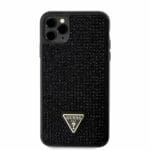 Guess Rhinestones Triangle Metal Logo Black Kryt iPhone 11 Pro Max
