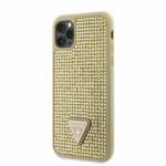 Guess Rhinestones Triangle Metal Logo Gold Kryt iPhone 11 Pro