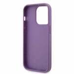 Guess Rhinestones Triangle Metal Logo Purple Kryt iPhone 14 Pro