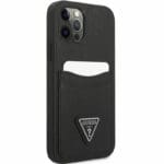 Guess Saffiano Double Card Black Kryt iPhone 12/12 Pro