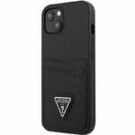 Guess Saffiano Double Card Black Kryt iPhone 13 Mini