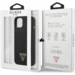 Guess Silicone Line Triangle Black Kryt iPhone 13 Mini