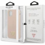 Guess Silicone Line Triangle Pink Kryt iPhone 11