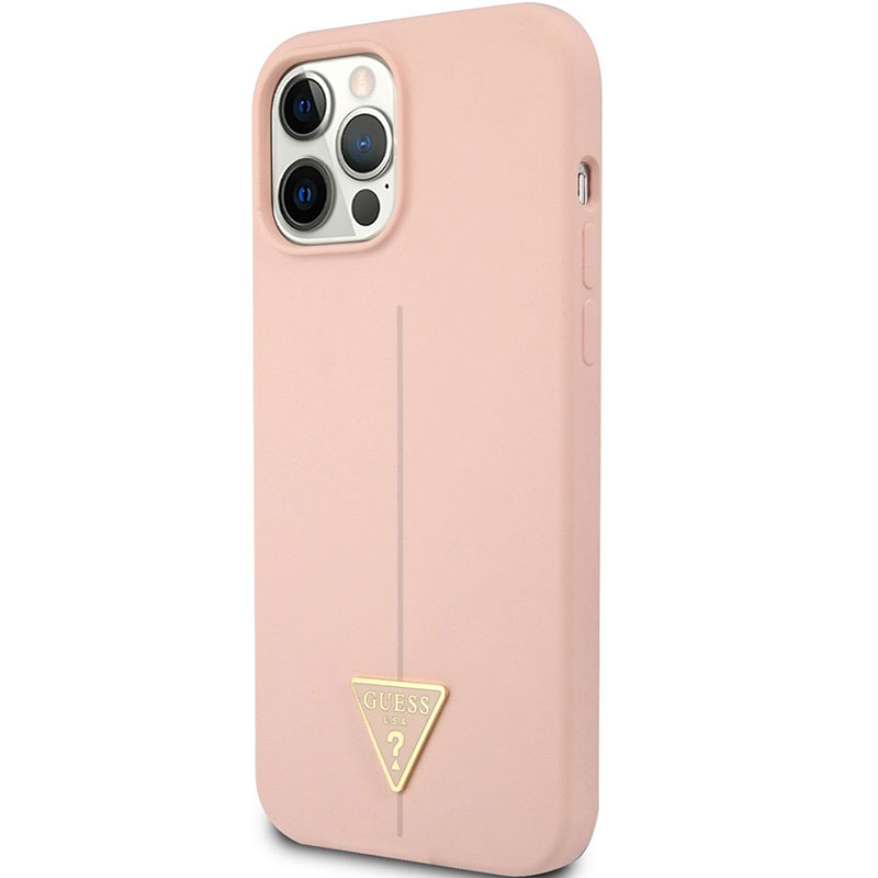 Guess Silicone Line Triangle Pink Kryt iPhone 12/12 Pro