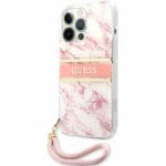 Guess TPU Marble Stripe Pink Kryt iPhone 13 Pro