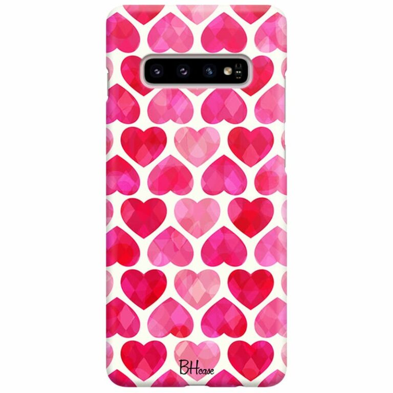 Hearts Pink Kryt Samsung S10 Plus