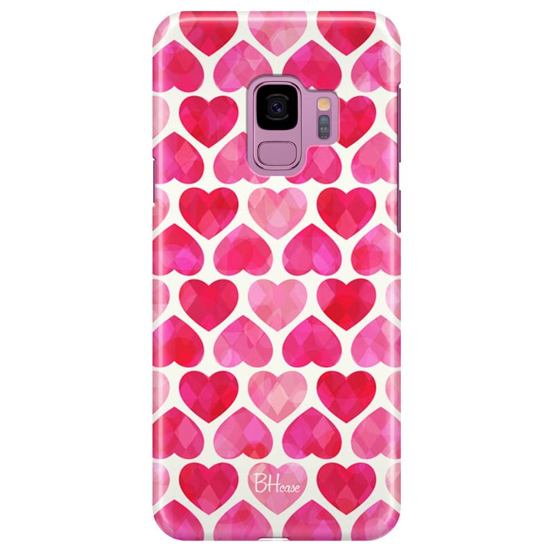 Hearts Pink Kryt Samsung S9