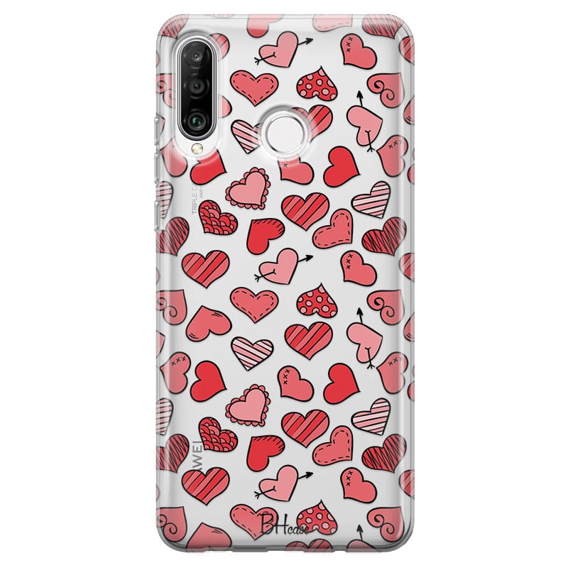 Hearts Red Kryt Huawei P30 Lite