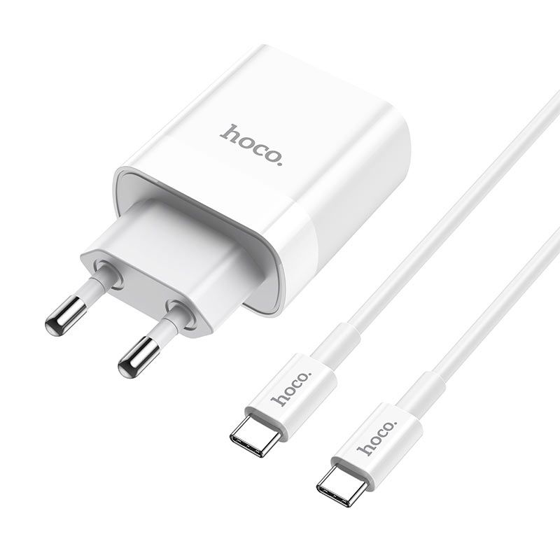 Hoco C80a Network Charger Pd20w/qc3.0 + Type-C Cable White