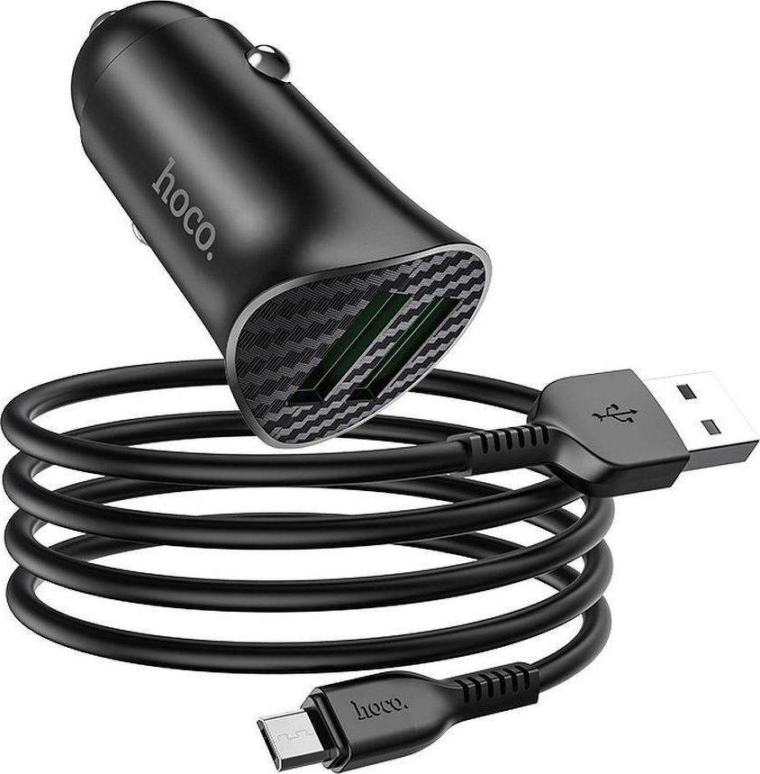 Hoco Nabíjačka Do Auta Z39 18W 2 x USB3.0 + Cabel Micro Set Black