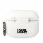 Karl Lagerfeld 3D Logo NFT Karl Head Silicone White Kryt AirPods Pro