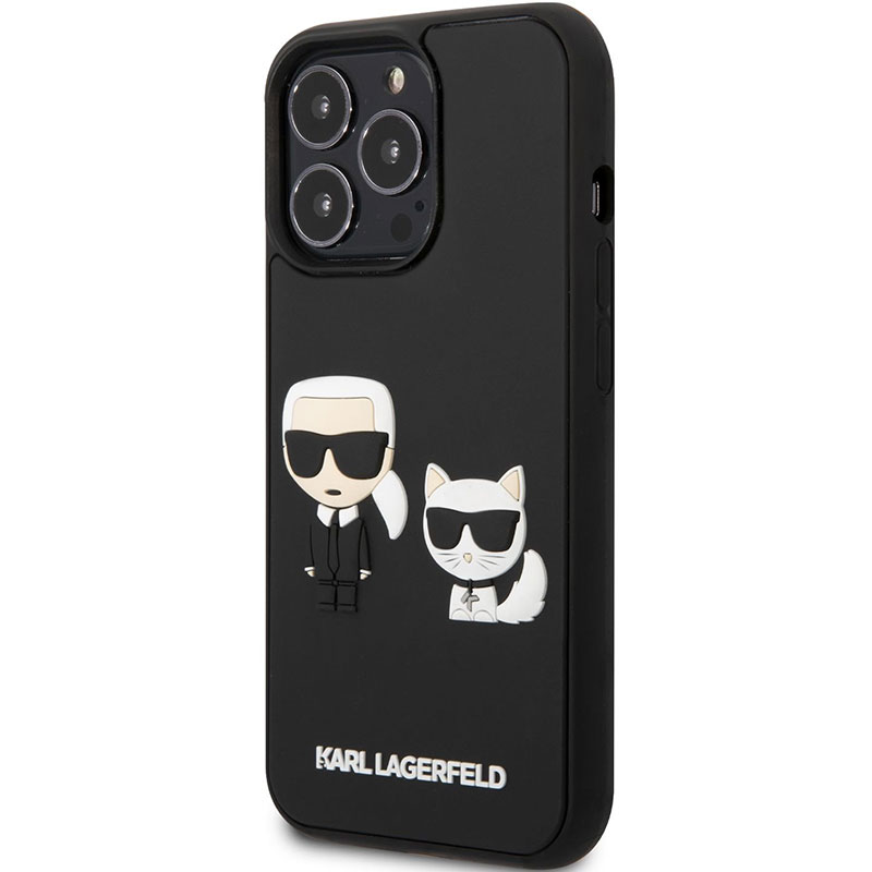 Karl Lagerfeld and Choupette 3D Black Kryt iPhone 13 Pro