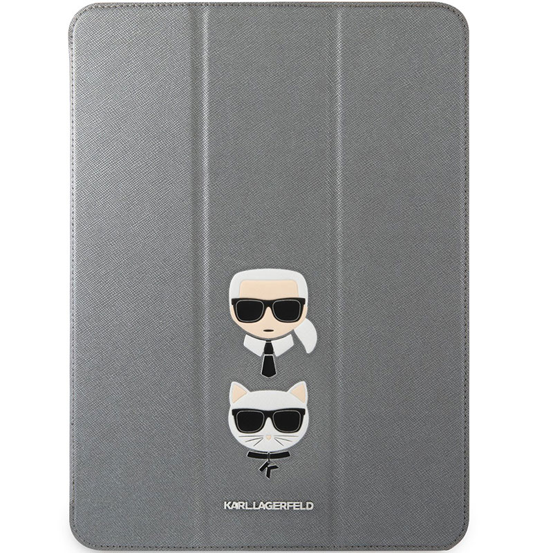 Karl Lagerfeld and Choupette Head Saffiano Silver Kryt iPad 11" Pro