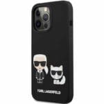 Karl Lagerfeld and Choupette Liquid Silicone Black Kryt iPhone 13 Pro