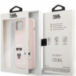 Karl Lagerfeld and Choupette Liquid Silicone Pink Kryt iPhone 13 Mini