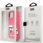 Karl Lagerfeld and Choupette Liquid Silicone Red Kryt iPhone 13 Mini
