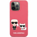 Karl Lagerfeld and Choupette Liquid Silicone Red Kryt iPhone 13 Pro