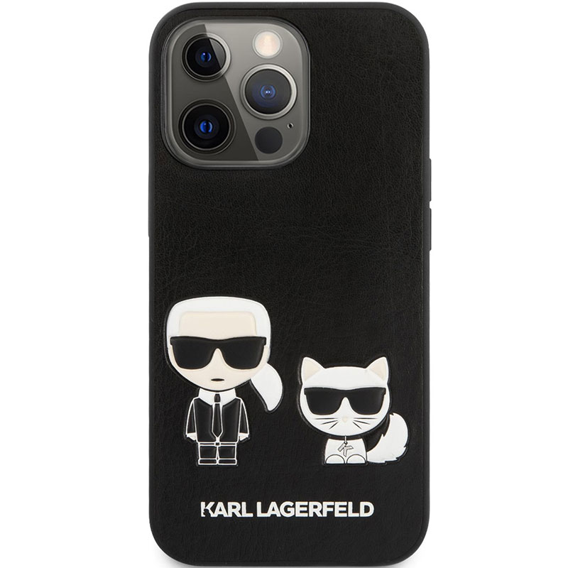 Karl Lagerfeld and Choupette PU Leather Black Kryt iPhone 13 Pro Max