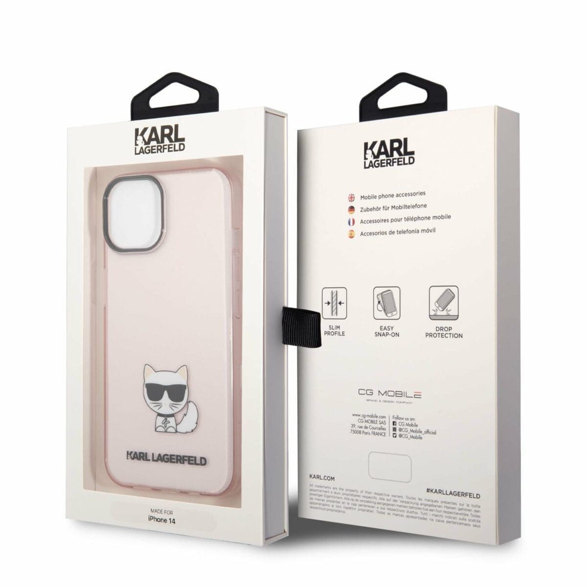 Karl Lagerfeld Choupette Logo Pink Kryt iPhone 14