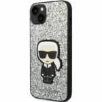Karl Lagerfeld Glitter Flakes Ikonik Silver Kryt iPhone 14
